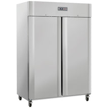 Diverso Kühlschrank Umluft 1200 Liter 2 Türen GN 2/1, auf Rädern, 2 mit Bremsen