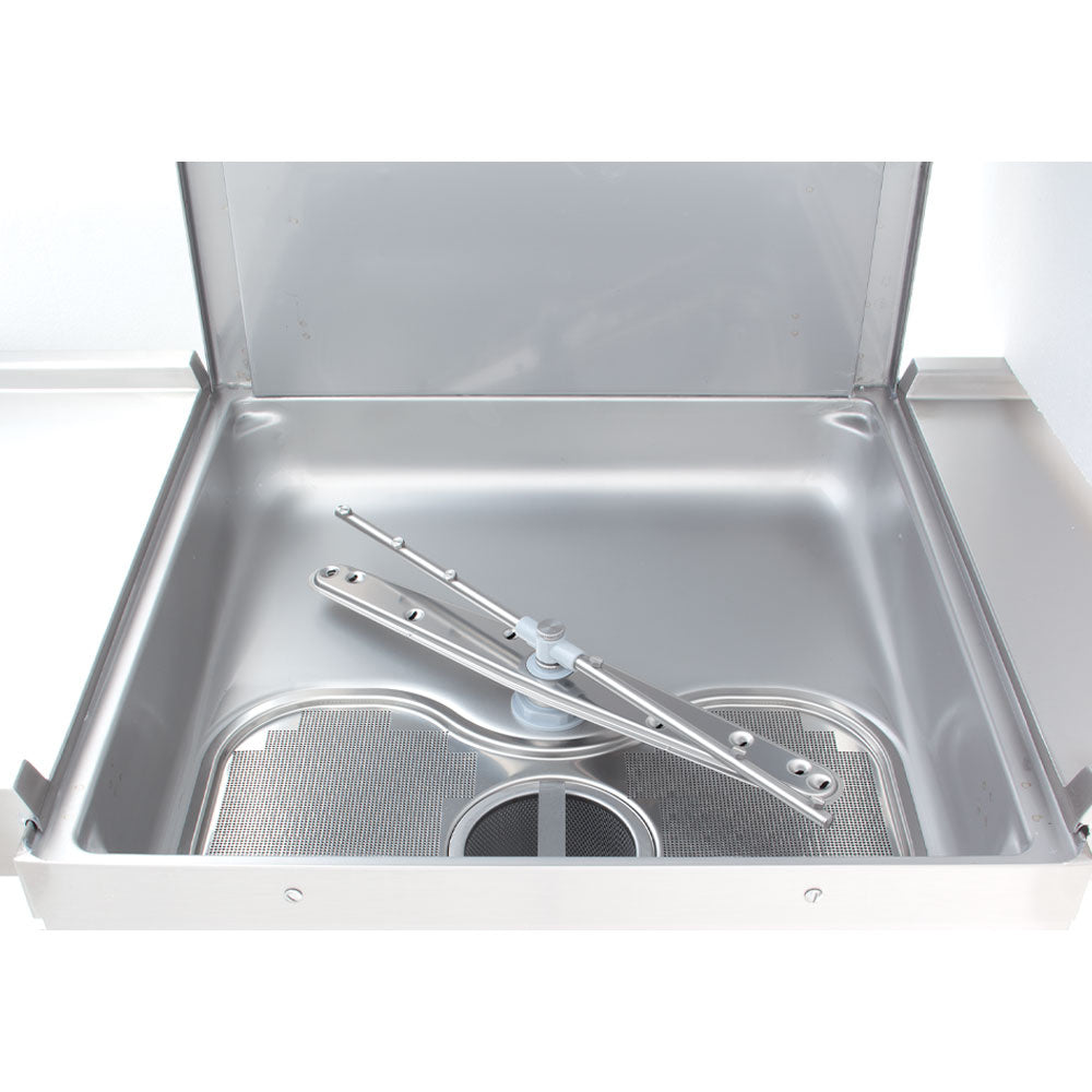 Haubenspülmaschine, Körbe 500x500 mm "Full Hygiene", mit kontinuierlicher Entkalkung + Dampfkondensator-Wärmerückgewinnung