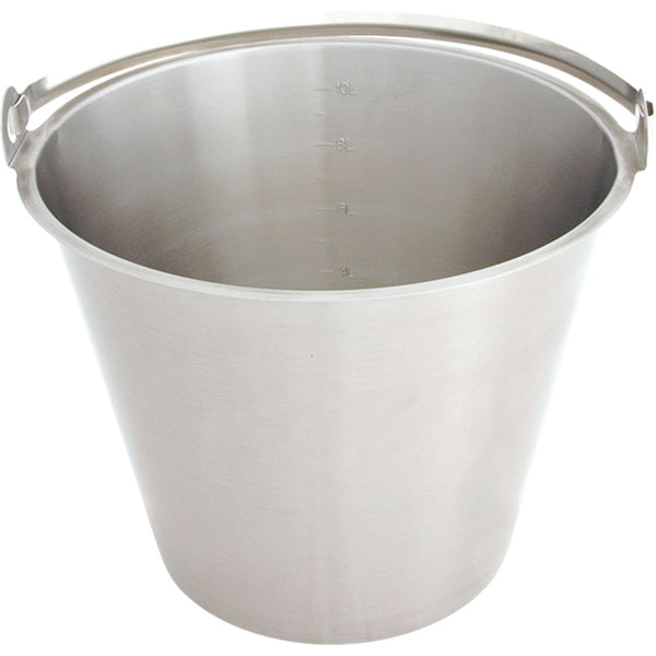 Stalgast Edelstahleimer, ohne Bodenreifen, mit Maßeinteilung, 7 Liter