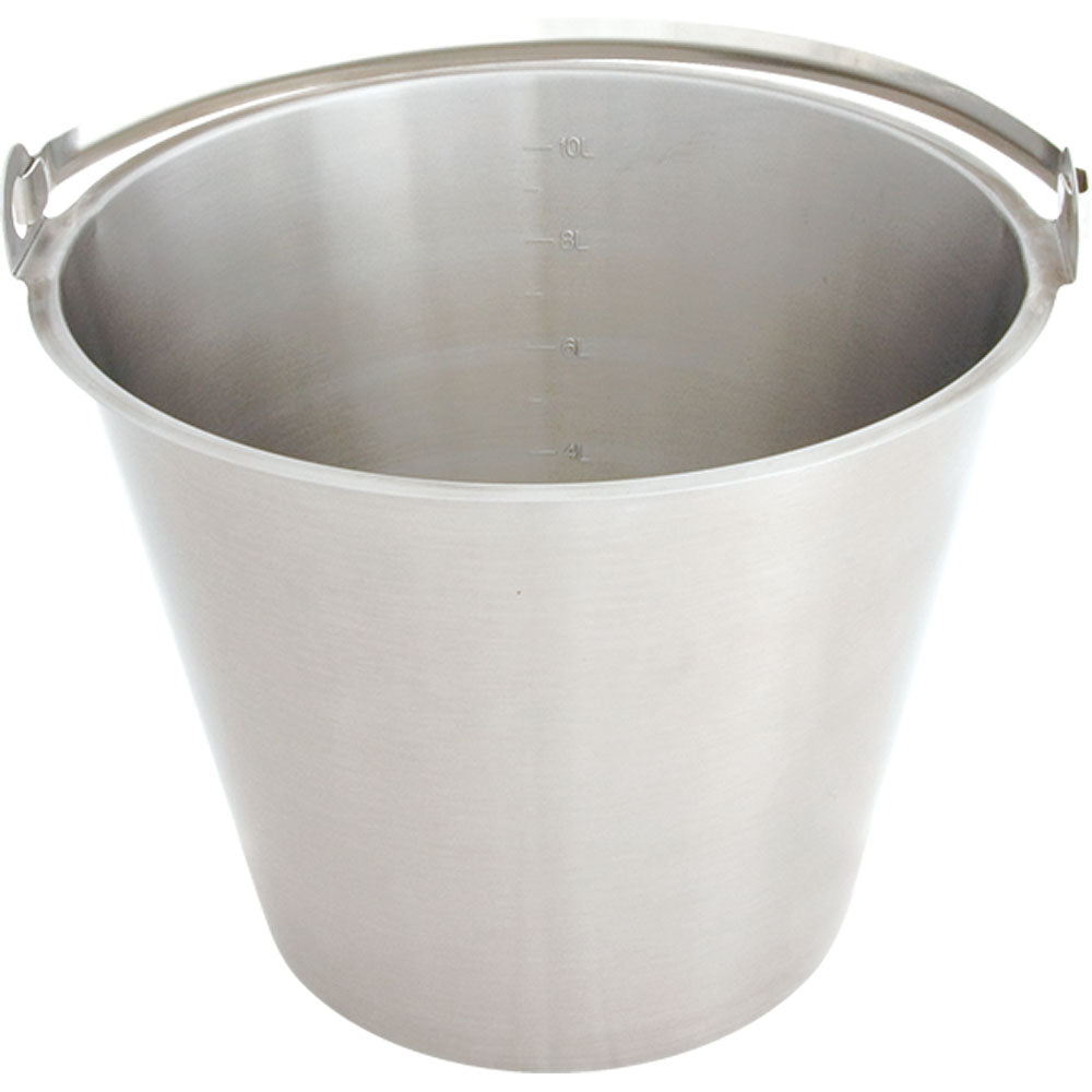 Stalgast Edelstahleimer, ohne Bodenreifen, mit Maßeinteilung, 10 Liter