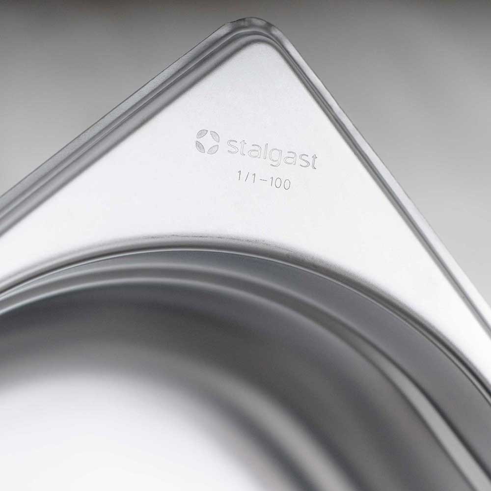 Stalgast Edelstahl Gastronormbehälter Serie STANDARD, GN 2/3 (100mm)