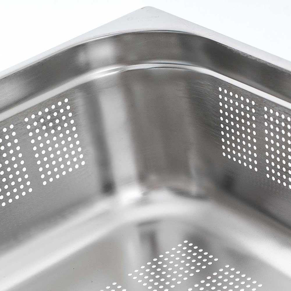 Stalgast Edelstahl Gastronormbehälter Serie STANDARD, GN 1/1 (20mm), perforiert/gelocht