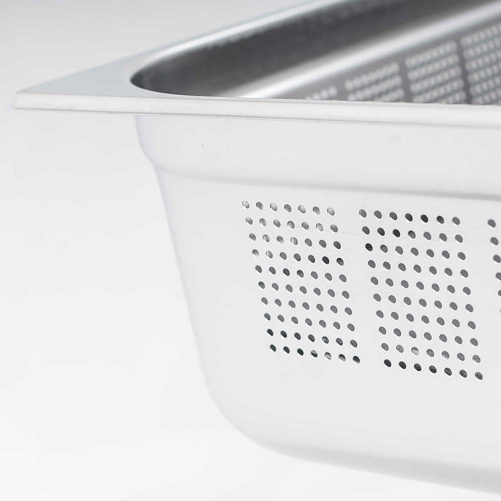 Stalgast edelstahl Gastronormbehälter Serie STANDARD, GN 1/1 (150mm), perforiert/gelocht