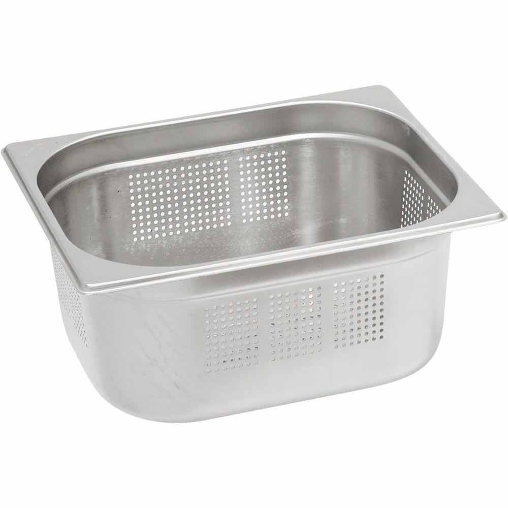 Stalgast Edelstahl Gastronormbehälter Serie STANDARD, GN 1/2 (100mm), perforiert/gelocht