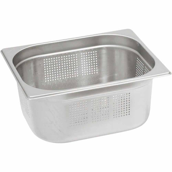 Stalgast Edelstahl Gastronormbehälter Serie STANDARD, GN 1/2 (100mm), perforiert/gelocht