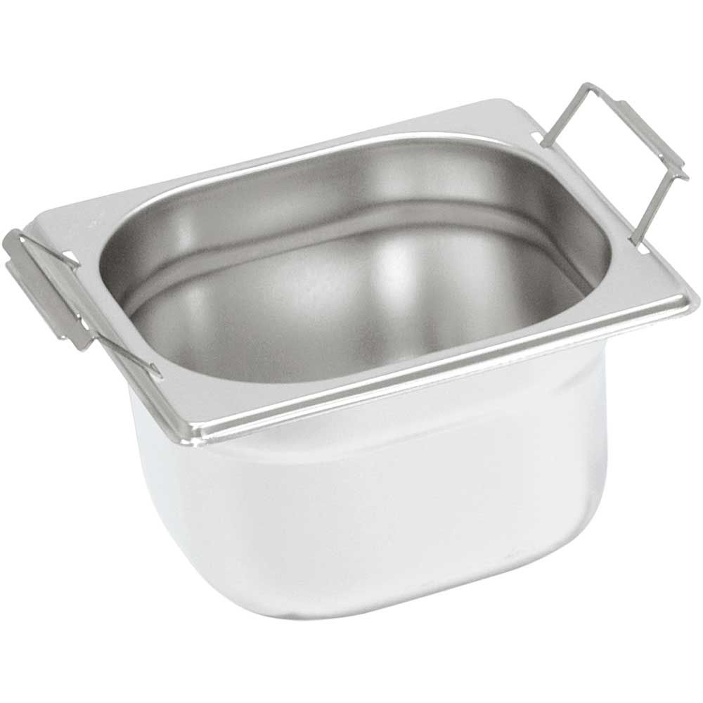 Stalgast Edelstahl Gastronormbehälter Serie STANDARD, GN 1/6 (100mm), mit Fallgriffen