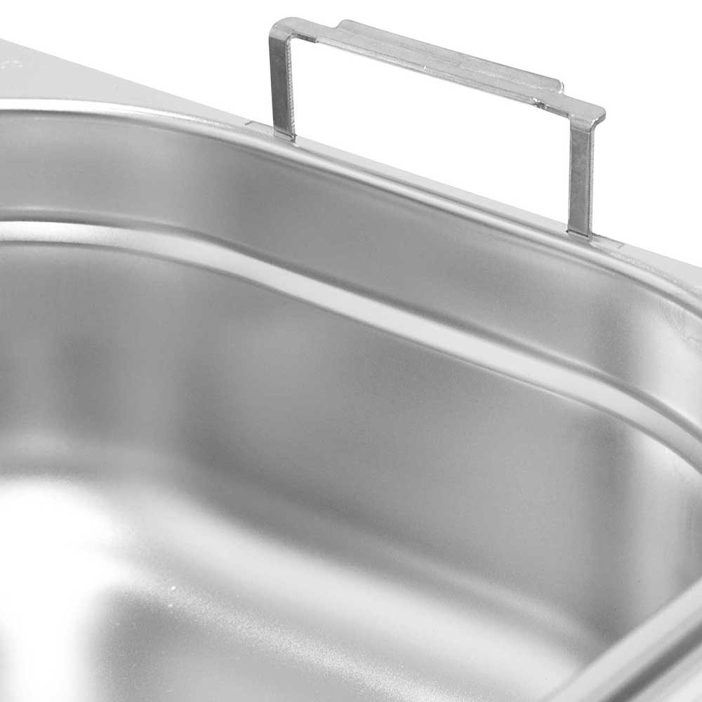Stalgast Edelstahl Gastronormbehälter Serie STANDARD, GN 1/6 (100mm), mit Fallgriffen