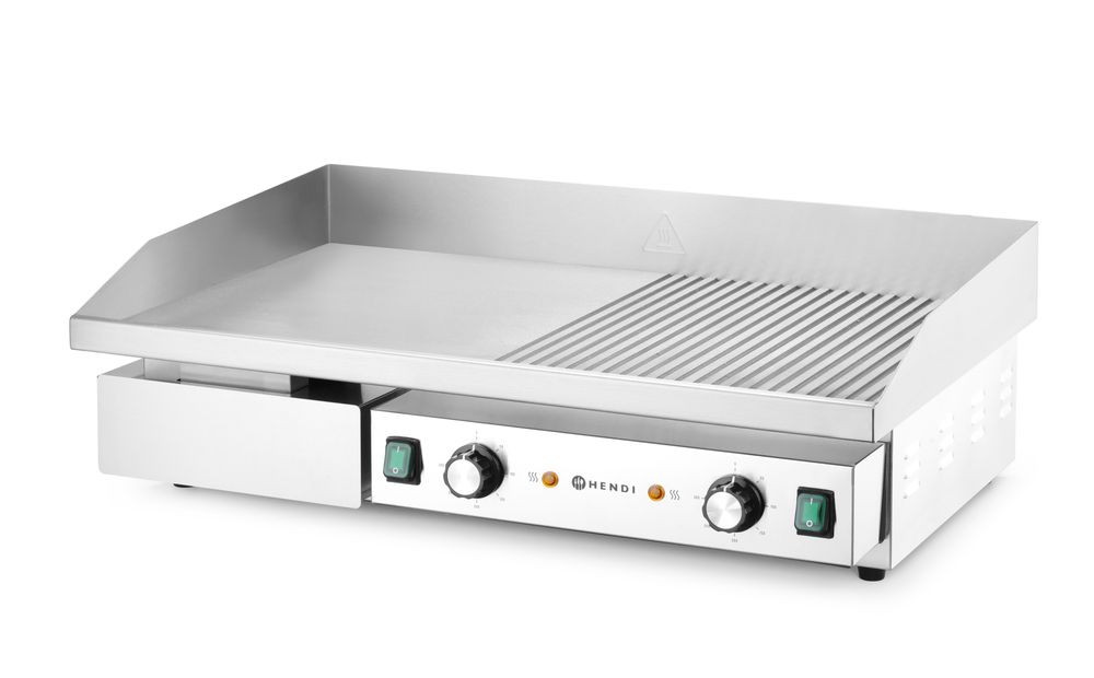 HENDI Grill, halb glatt, halb gerippt