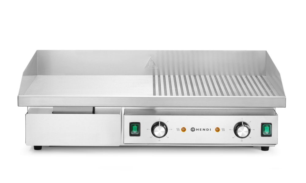 HENDI Grill, halb glatt, halb gerippt