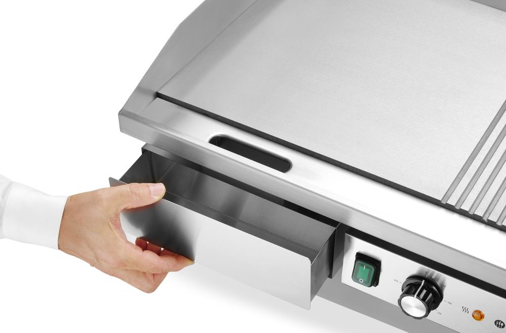 HENDI Grill, halb glatt, halb gerippt