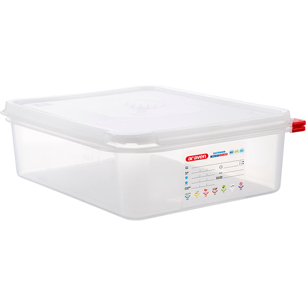 Stalgast ARAVEN Gastronormbehälter mit Deckel, Polypropylen, GN 1/2 (100 mm)
