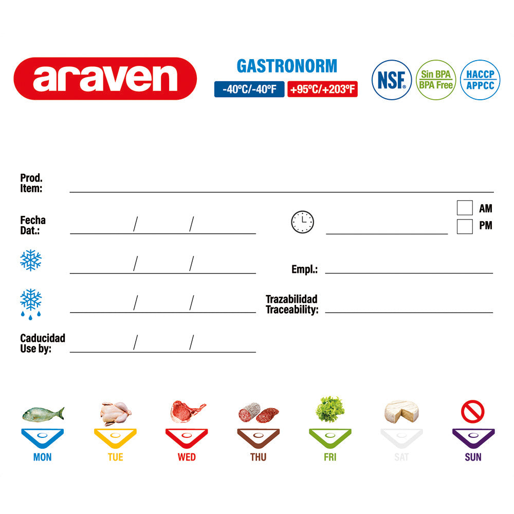 Stalgast ARAVEN Gastronormbehälter mit Deckel, Polypropylen, GN 1/2 (100 mm)