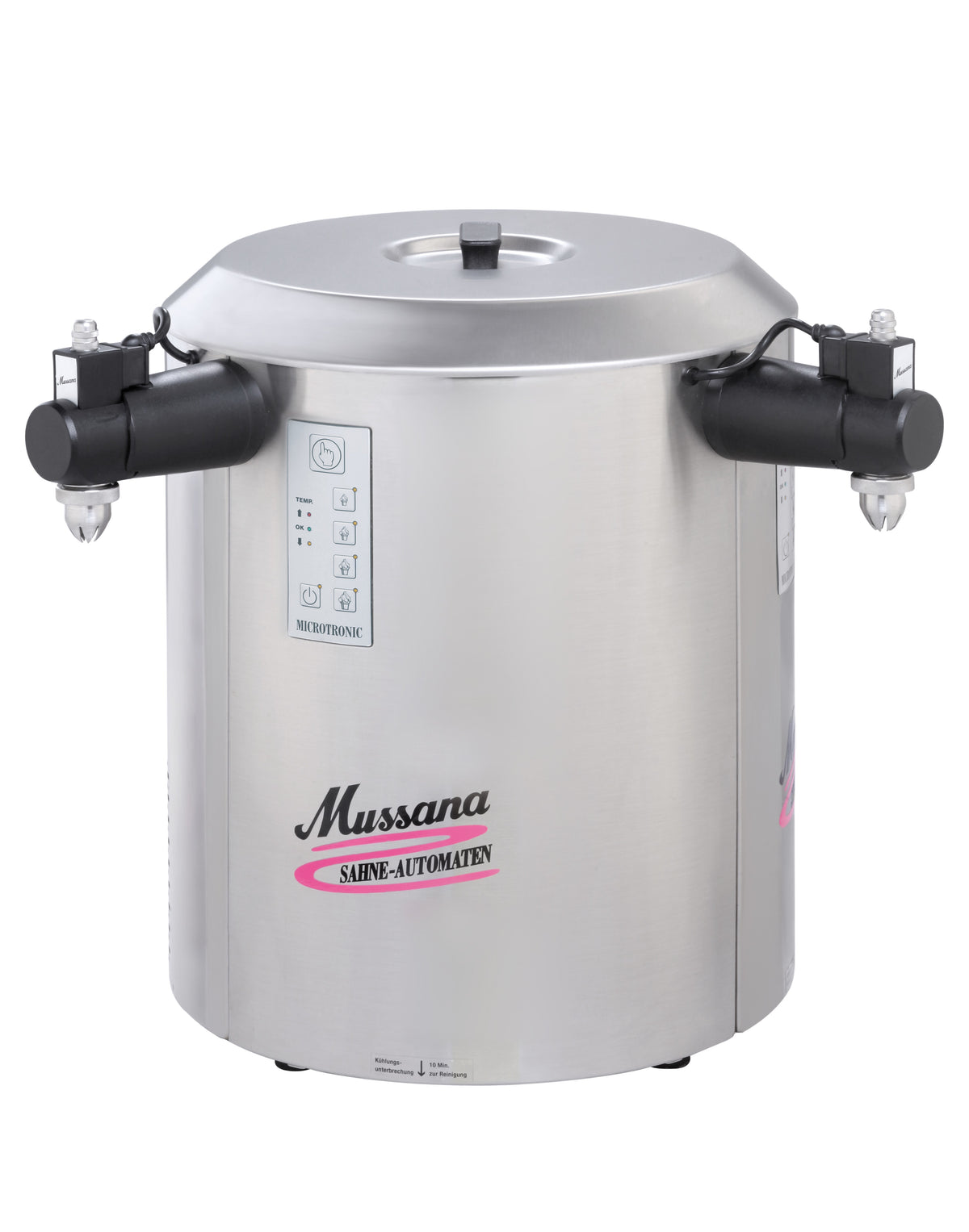 Mussana Sahnemaschine 2x6 Liter DUO Microtronic, Tastatur rechts vom Zapfhahn