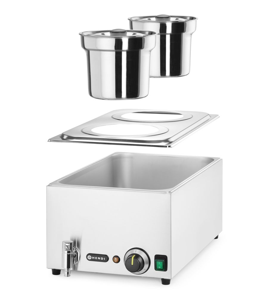HENDI Set: Bain-Marie Ranger + 2x 4L Container mit Deckel