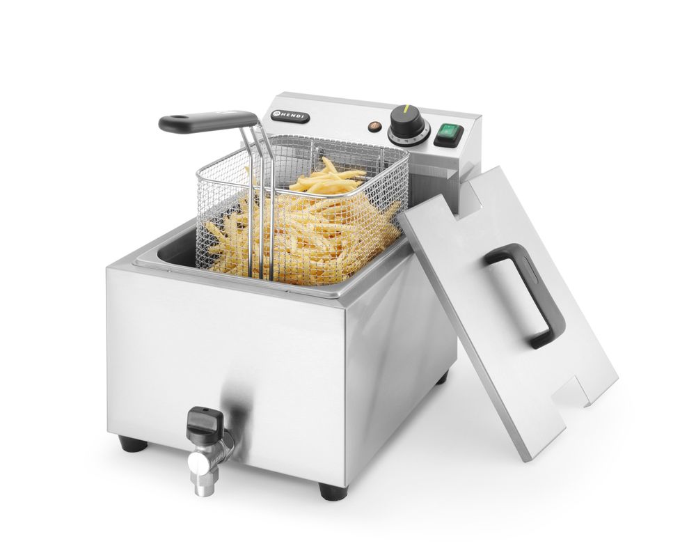 HENDI Fritteuse Profi Line mit Ablasshahn, 8 l