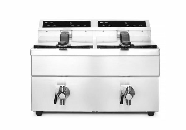 HENDI Induktionsfritteuse - mit Ablasshahn 2x8 l