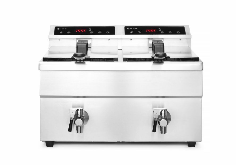 HENDI Induktionsfritteuse - mit Ablasshahn 2x8 l