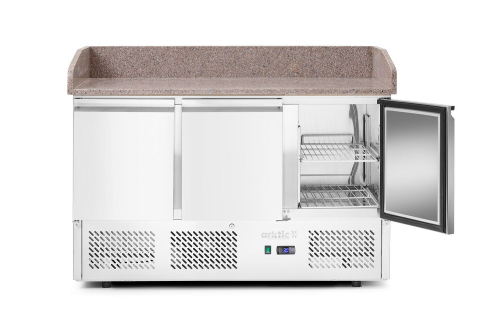 Arktic Pizzatisch, dreitürig mit Aufsatzkühlvitrine 380+40L