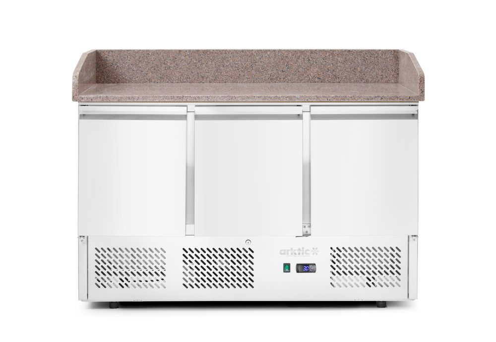 Arktic Pizzatisch, dreitürig mit Aufsatzkühlvitrine 380+40L