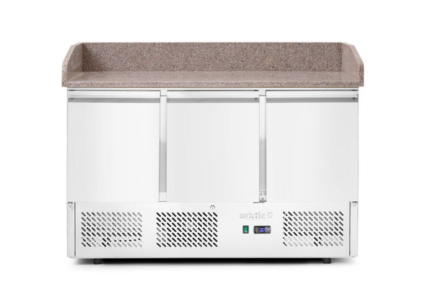 Arktic Pizzatisch, dreitürig mit Aufsatzkühlvitrine 380+40L