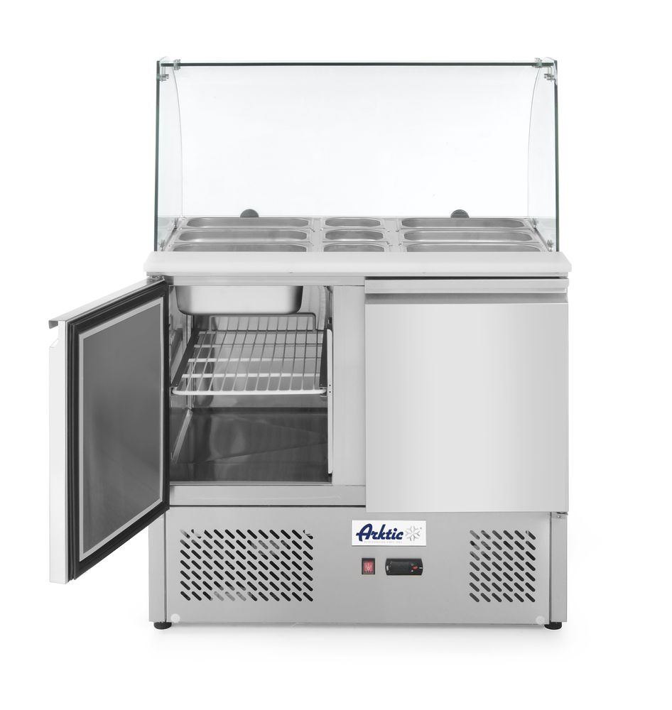 Arktic Kühltisch, zweitürig mit Glasdisplay 300L
