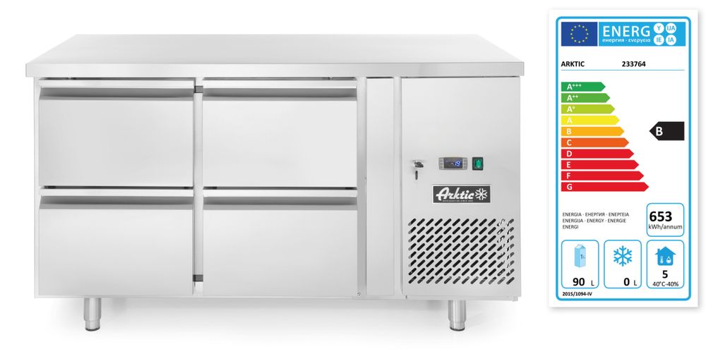 Arktic Kühltisch, 4 Schubladen, + 4 schubladen 280 l 230V 250W