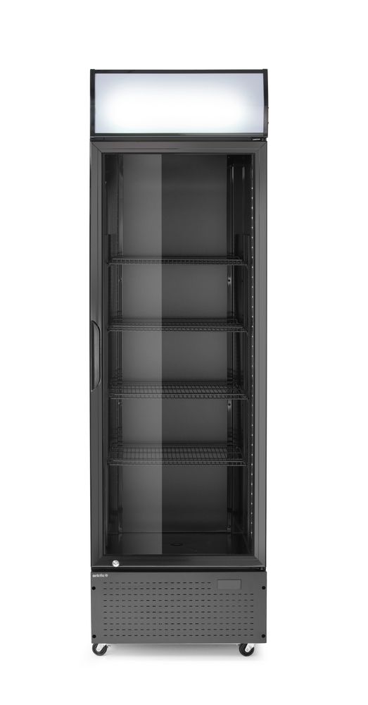 Arktic Eintüriger Kühlschrank mit hinterer Bar und hinterleuchteter Blende,