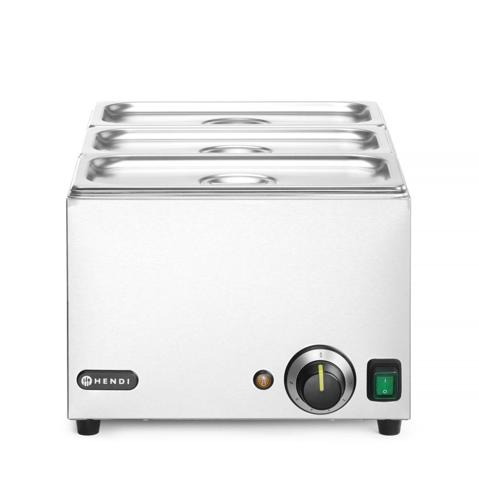 HENDI Set: Bain-Marie Ranger + 3x GN 1/3 Behälter mit Deckel