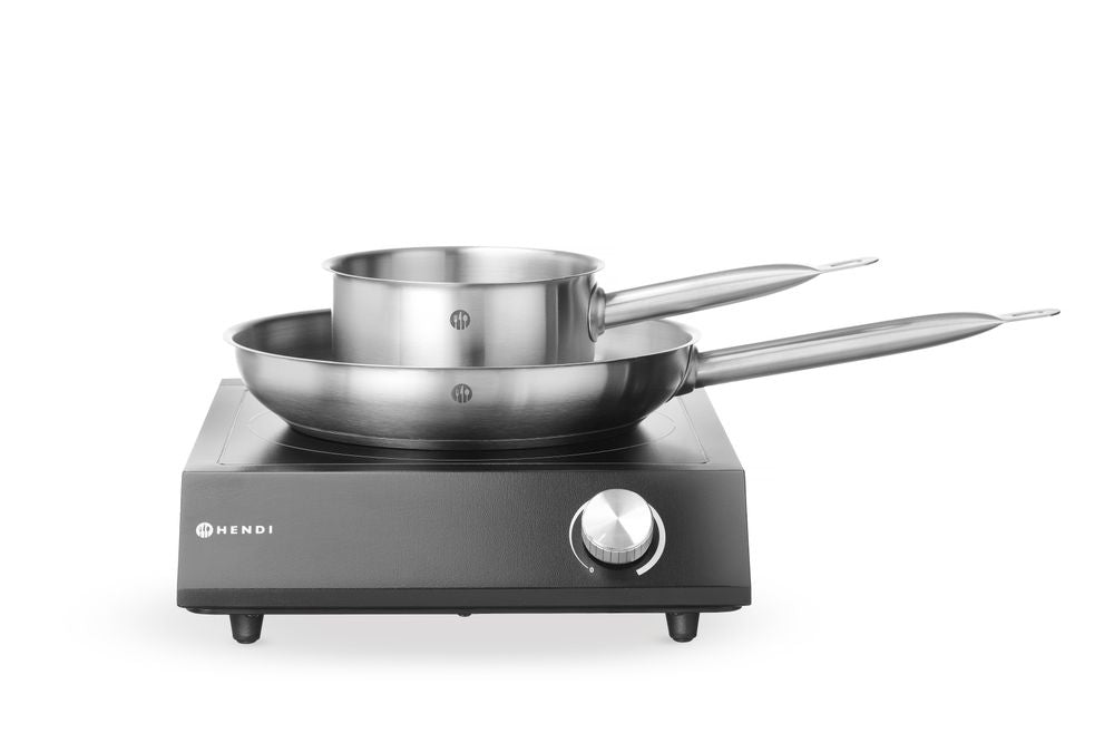 HENDI Set: Induktionskocher 3500W + Stielkasserolle + Bratpfanne