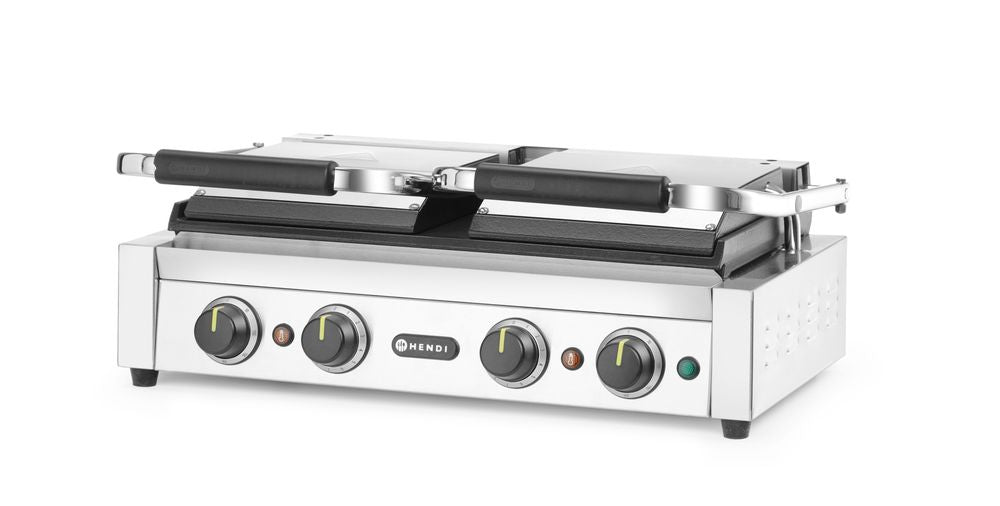 HENDI Kontaktgrill, Doppelgrill mit Timer