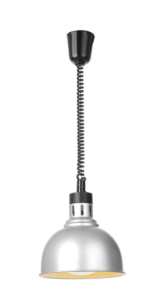 HENDI Höhenverstellbare Wärmelampe, kuppelförmig, silber 250W