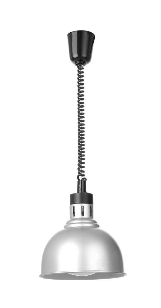 HENDI Höhenverstellbare Wärmelampe, kuppelförmig, silber 250W