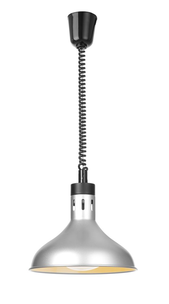 HENDI Höhenverstellbare Wärmelampe, glockenförmig, silber 250W