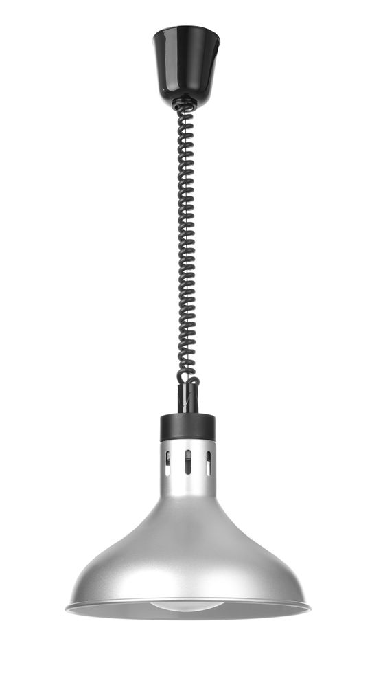 HENDI Höhenverstellbare Wärmelampe, glockenförmig, silber 250W