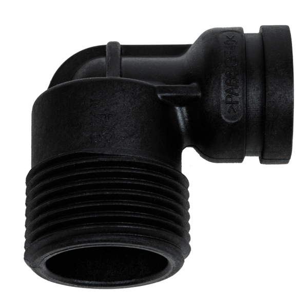 Anschlussstück 90°-Bogen, FLEX Insert, 3/4“ AG aus GFK