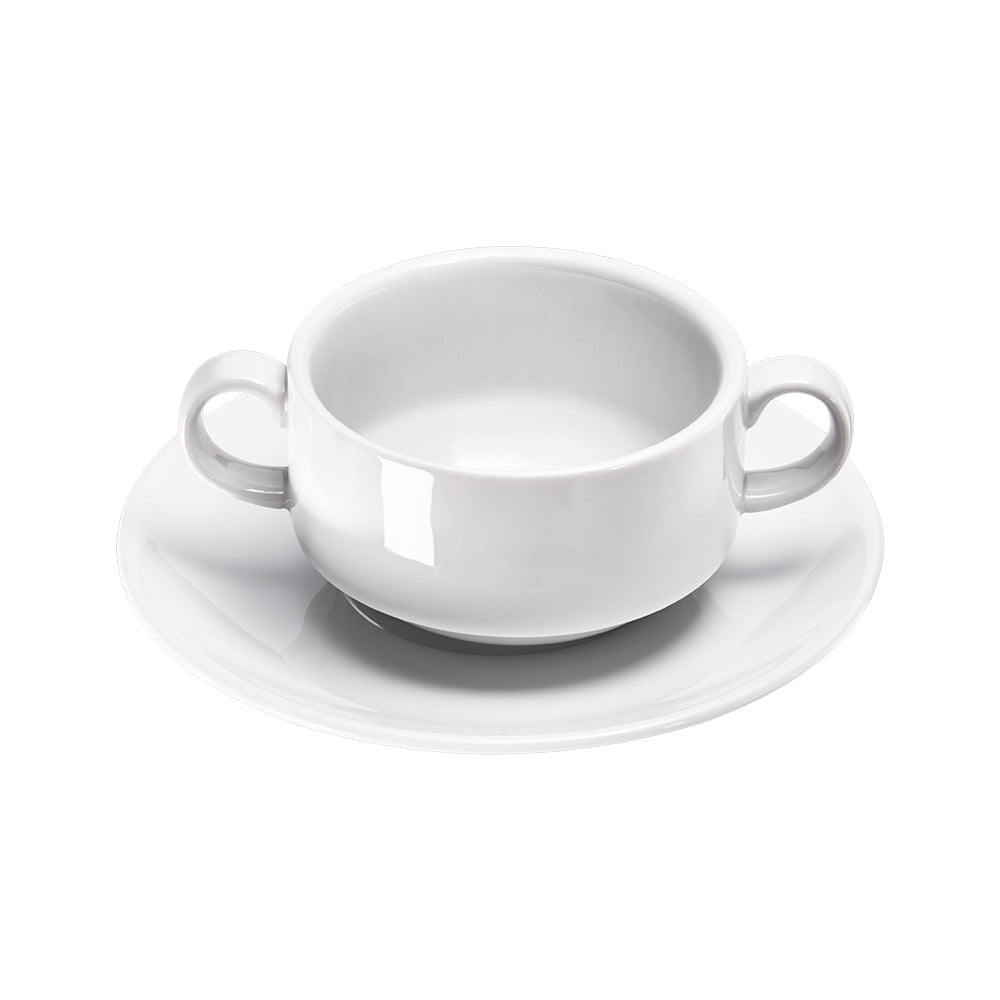 Stalgast Suppen-Obertasse, groß, reinweißes Hotelporzellan, Serie Isabell, Stalgast, 380 ml