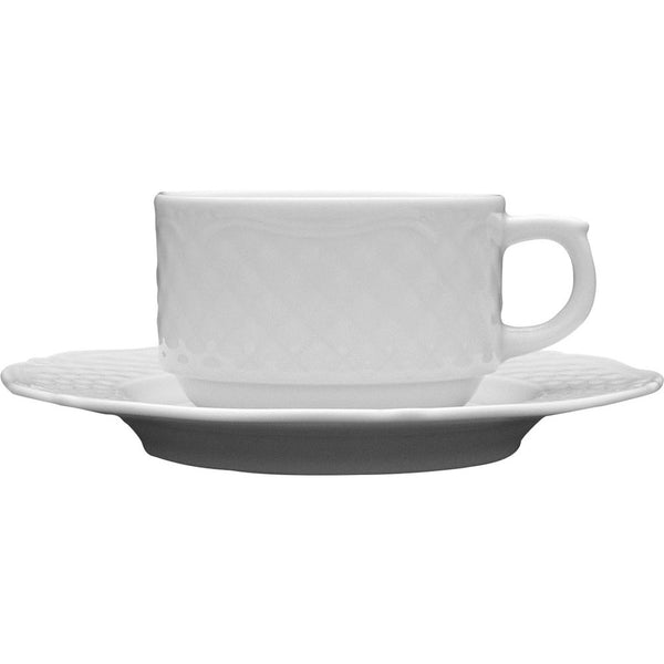 Stalgast Untertasse für Kaffeetassen, Porzellan, weiß, Serie Aphrodite, Lubiana, Ø 160 mm