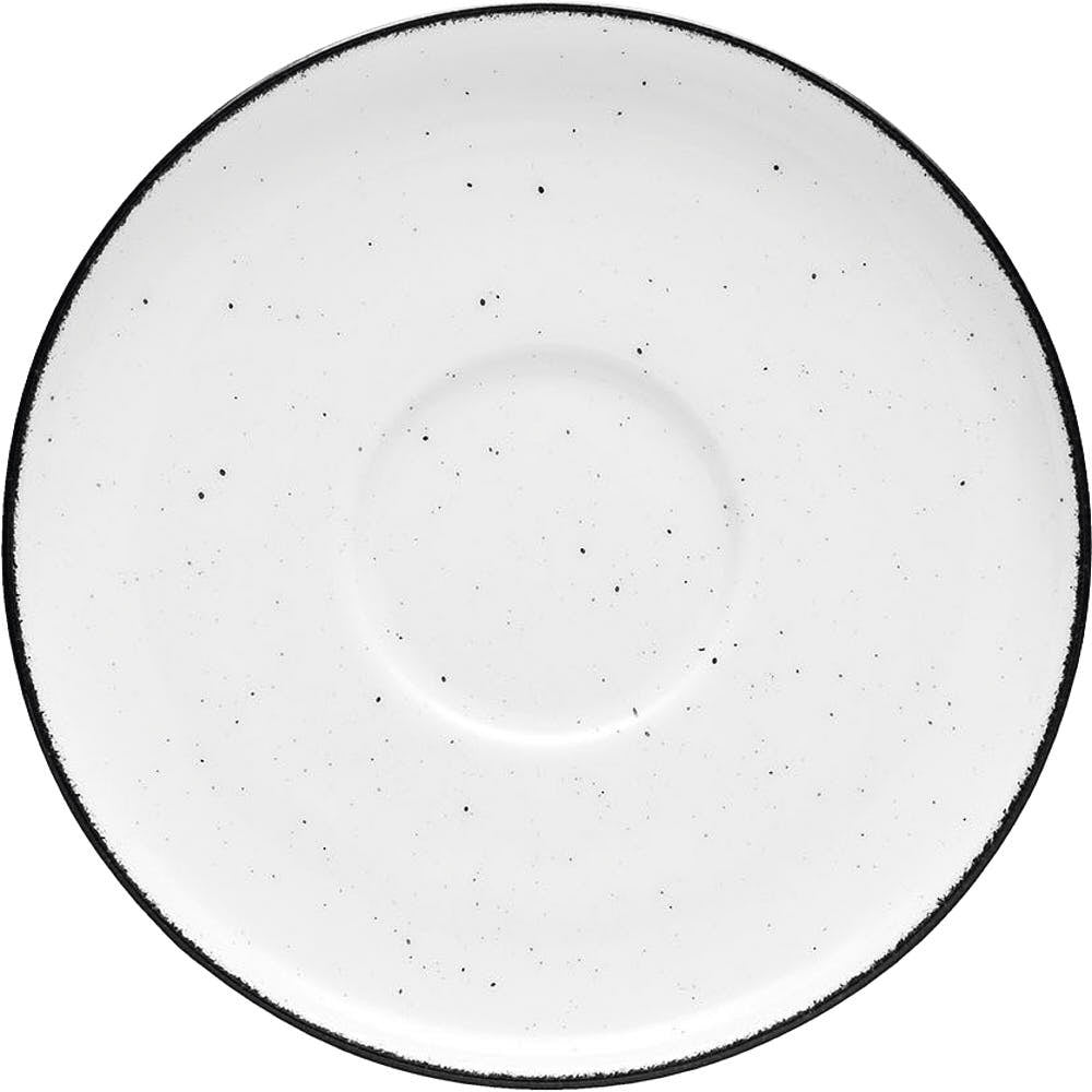 Stalgast Untertasse, Serie Ankara, weiß, schwarz gesprenkelt, Ø 150 mm, 6 Stück