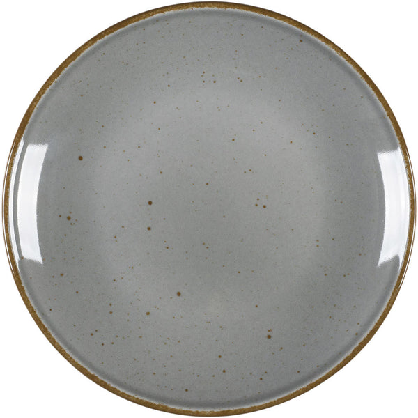 Stalgast Teller flach, Serie Hotel, grau, braun gesprenkelt, Ø 210 mm, 12 Stück