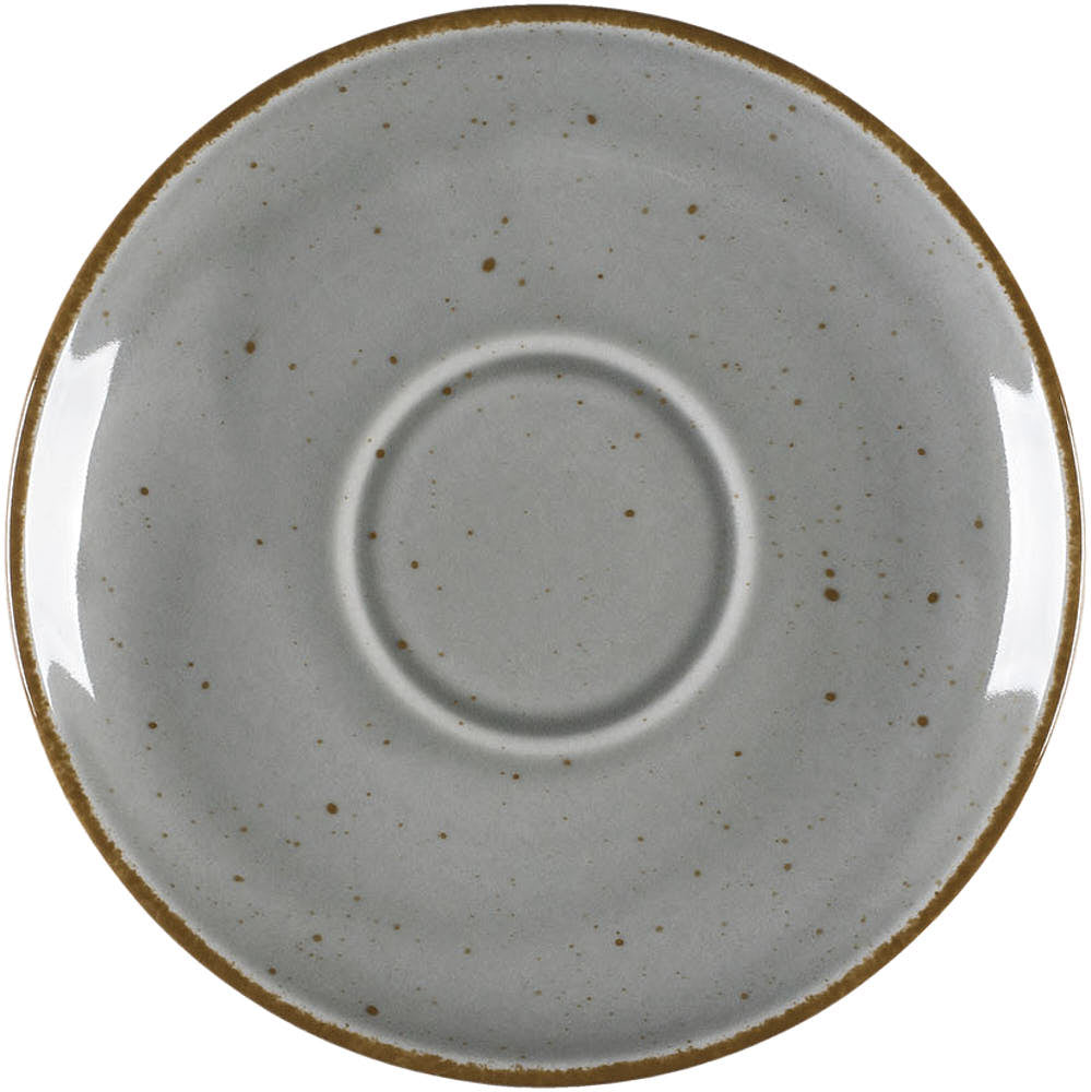 Stalgast Untertasse, Serie Aida, grau, braun gesprenkelt, Ø 145 mm, 12 Stück