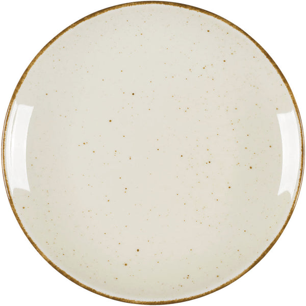 Stalgast Teller flach, Serie Hotel, cremefarben, braun gesprenkelt, Ø 210 mm, 12 Stück