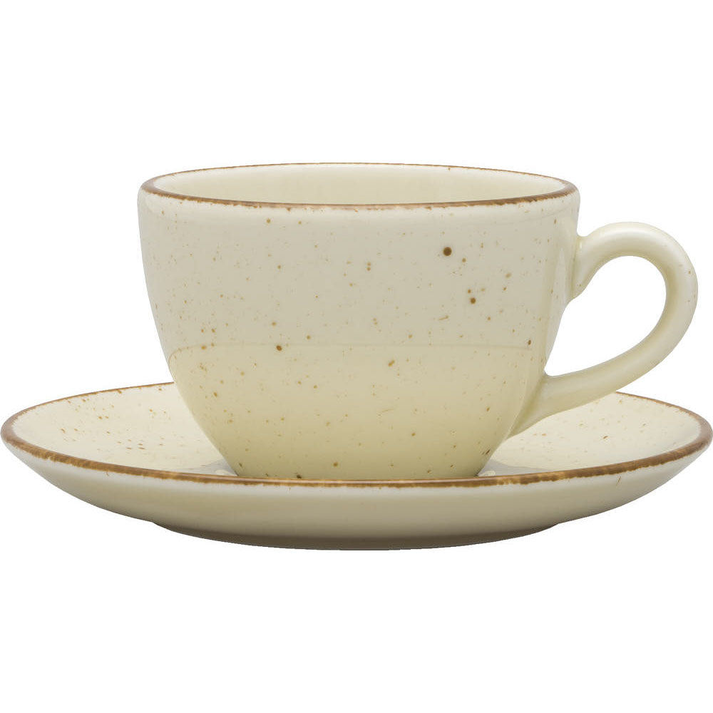 Stalgast Untertasse, Serie Aida, cremefarben, braun gesprenkelt, Ø 145 mm, 12 Stück