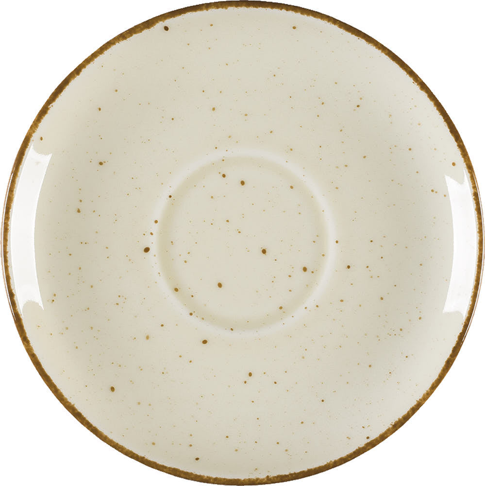 Stalgast Untertasse, Serie Aida, cremefarben, braun gesprenkelt, Ø 145 mm, 12 Stück