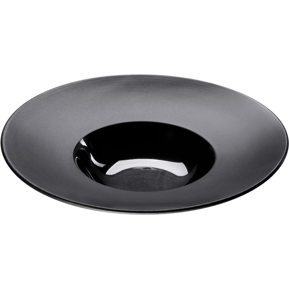 Stalgast Porzellan Suppenteller aus der Serie Gourmet Kontrast, schwarz, Ø 305 mm