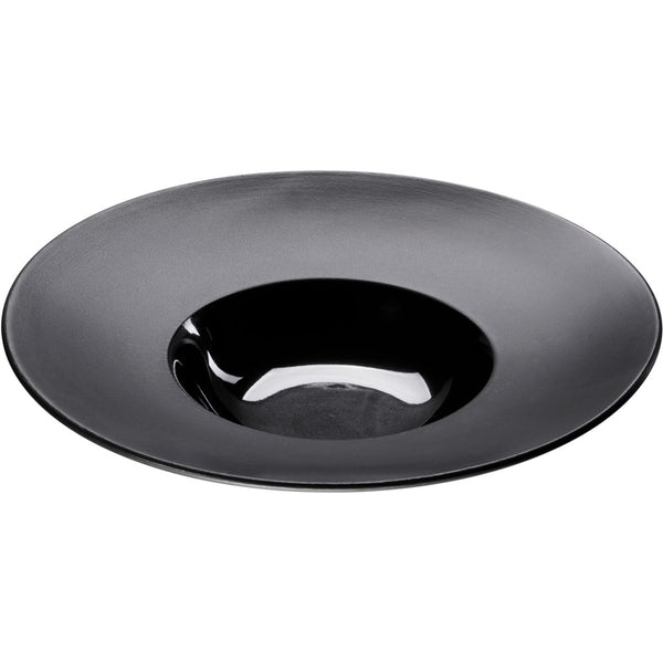 Stalgast Porzellan Suppenteller aus der Serie Gourmet Kontrast, schwarz, Ø 305 mm