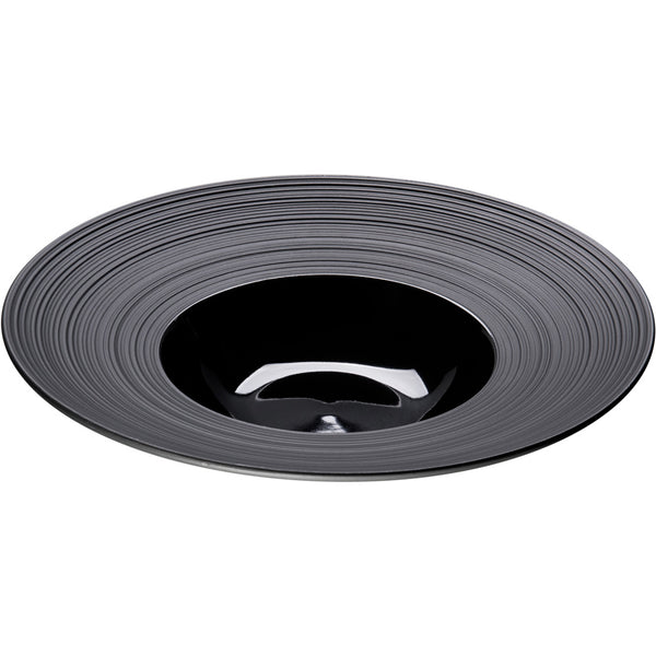 Stalgast Porzellan Suppenteller aus der Serie Gourmet Kontrast, schwarz, Ø 265 mm