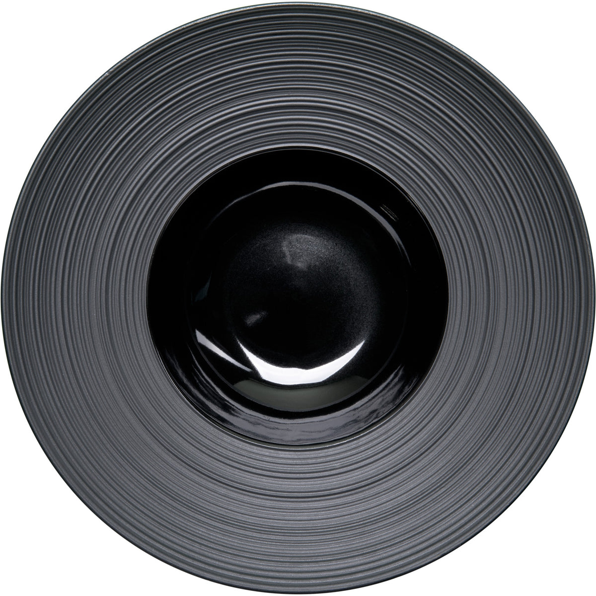 Stalgast Porzellan Suppenteller aus der Serie Gourmet Kontrast, schwarz, Ø 265 mm