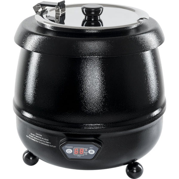 Stalgast Elektrischer Suppentopf, schwarz, bauchige Form mit Digital-Display, 10 Liter