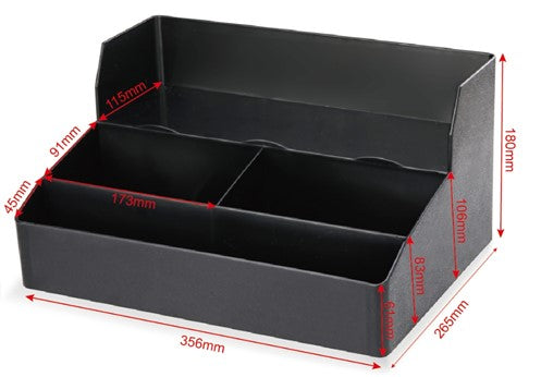 Stalgast Organiser für Kaffeestation, 3 Fächer, eine Ablage, schwarz, 356x256x180 (BxTxH)