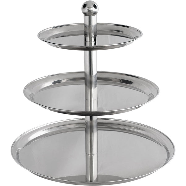 Stalgast Etagere mit Kugelgriff, 3-stufig, Edelstahl, Höhe 50 cm